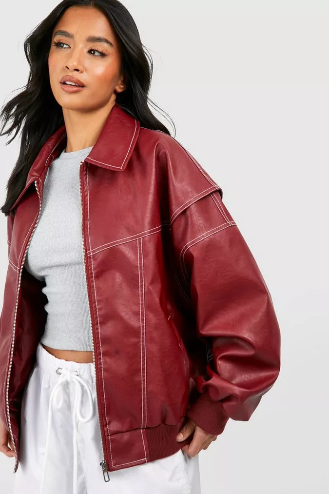 ARIA | RED BOMBER JACKET